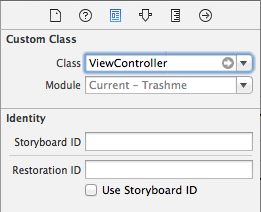 View controller class type